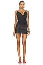 view 2 of 4 Multi Bead Strap Mini Dress in Black