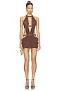 view 1 of 4 6am Cut Out Mini Dress in Cocoa