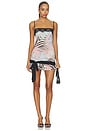 view 1 of 3 VESTIDO PRINTED MINI WITH LACE EDGE  in Multi