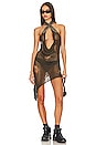 view 1 of 4 Laddered Knit Buckle Dress in Olive Green