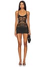 view 1 of 3 Illusion Knit Mini Dress in Black