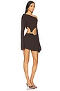 view 2 of 4 Trim Asymmetric Dress in Brown
