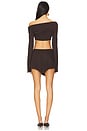 view 4 of 4 Trim Asymmetric Dress in Brown
