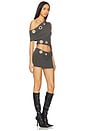 view 2 of 4 Asymmetric Eyelet Dress in Dark Grey