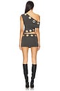 view 4 of 4 Asymmetric Eyelet Dress in Dark Grey