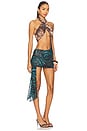 view 2 of 4 Halterneck Asymmetric Tie Mini Dress in Multi