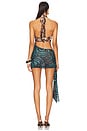 view 4 of 4 Halterneck Asymmetric Tie Mini Dress in Multi