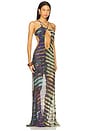 view 2 of 3 Strappy Maxi Dress With Trim in Multi