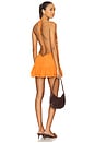 view 3 of 4 Layered Button Mini Dress in Orange