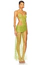 view 2 of 5 Beaded Mesh Knit Maxi Dress in Green
