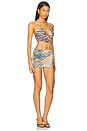 view 2 of 4 Asymmetric Plunge Mini Dress in Clashing Prints