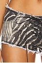 view 6 of 6 Zebra Print Lace-up Short in Black