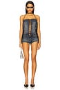 view 6 of 7 Denim Fringe Denim Short in Blue