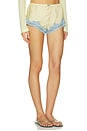 view 2 of 6 Satin Short With Lace Trim in Multi