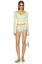 view 5 of 6 Satin Short With Lace Trim in Multi