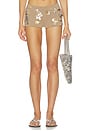 view 1 of 6 Coin Trim Hot Pant in Brown
