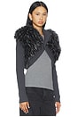 view 2 of 4 Knit Faux Fur Shrug in Grey