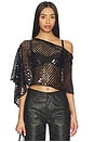 view 1 of 6 Sequin Cape Top in Black