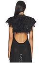 view 3 of 4 Feather Shrug With Pu Placket in Black