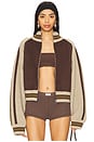 view 1 of 5 Knitted Bomber in Brown
