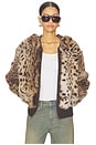 view 1 of 5 Bear Faux Fur Jacket in Leopard