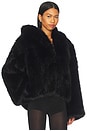 view 2 of 4 Mara Oversized Hood Faux Fur Jacket in Black