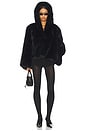 view 4 of 4 Mara Oversized Hood Faux Fur Jacket in Black
