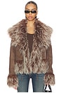 view 2 of 5 Mongolian Faux Fur Jacket in Brown