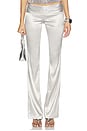 view 1 of 6 Satin Low Rise Chainmail Trouser in Silver