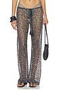 view 1 of 7 Sequin Mesh Drawstring Trousers in Black