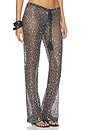 view 3 of 7 Sequin Mesh Drawstring Trousers in Black