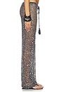 view 4 of 7 Sequin Mesh Drawstring Trousers in Black