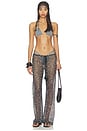 view 6 of 7 Sequin Mesh Drawstring Trousers in Black