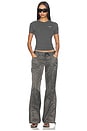 view 7 of 8 Satin Cargo Pant in Grey