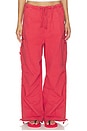 view 1 of 7 PANTALON PARACHUTE  in Red
