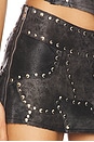 view 6 of 6 Faux Suede Patchwork Skirt in Black