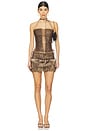 view 5 of 6 Pu Faux Fur Mini Skirt in Brown