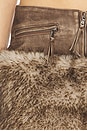 view 6 of 6 Pu Faux Fur Mini Skirt in Brown