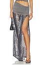 view 1 of 6 Sequin Mesh Maxi Skirt in Grey