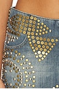 view 6 of 6 Studded Denim Mini Skirt in Blue