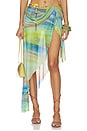 view 1 of 5 Beaded Belt Asymmetric Skirt in Multi