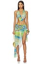 view 5 of 5 Beaded Belt Asymmetric Skirt in Multi