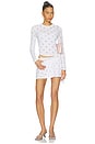 view 5 of 6 Burnout Polka Dot Mini Skirt in White