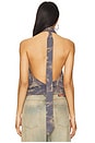 view 3 of 4 Draped Top With Scarf Detail in Grey in Camo