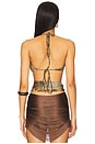 view 4 of 5 Multi Printed Cut Out Draped Top in Brown