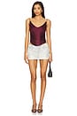 view 5 of 5 Fringe Backless Top in Burgundy