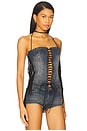 view 2 of 4 Denim Fringe Odile Corset Top in Blue