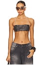 view 1 of 4 Stud Bandeau Top in Grey