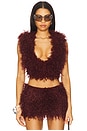 view 2 of 5 Haka Mongolian Faux Fur Backless Top in Wine