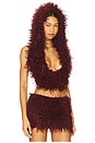 view 3 of 5 Haka Mongolian Faux Fur Backless Top in Wine